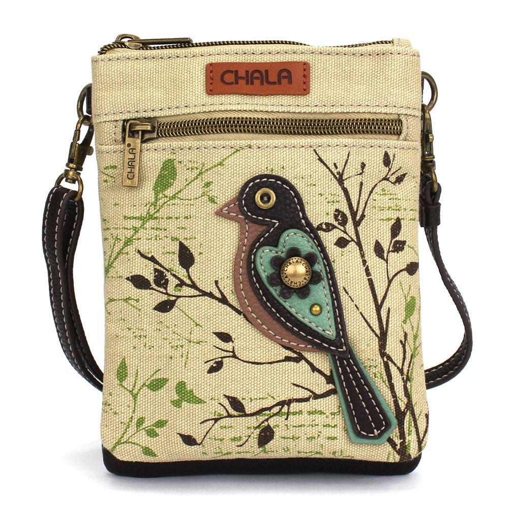 CHALA Women's Crossbody Handbag – Rooster & Olive Print | Adjustable Strap, Top Zip | Includes Detachable Coin Purse