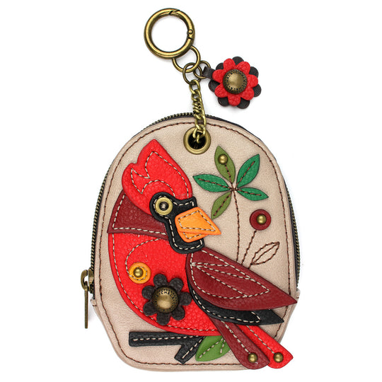 Mini Coin Purse Keychain - Cardinal
