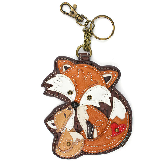 Key Fob/Coin Purse - Fox Family