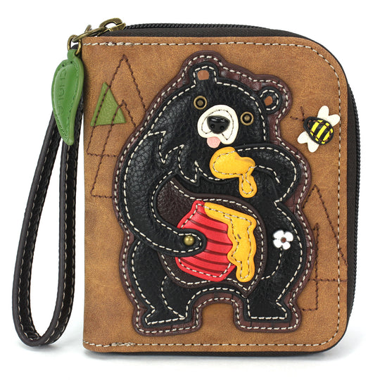 Zip Around Wallet - Black Bear
