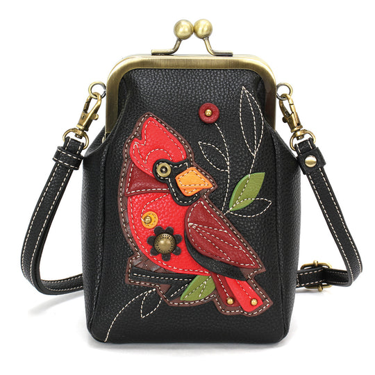 Kisslock Cellphone Crossbody - Cardinal