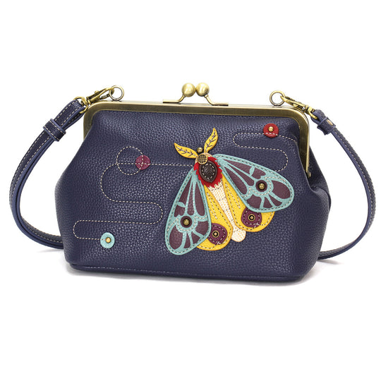 Kisslock Crossbody Purse - Moth
