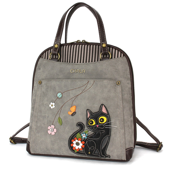 Convertible Backpack Purse - Black Cat