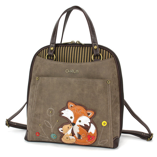 Convertible Backpack Purse - Fox Family