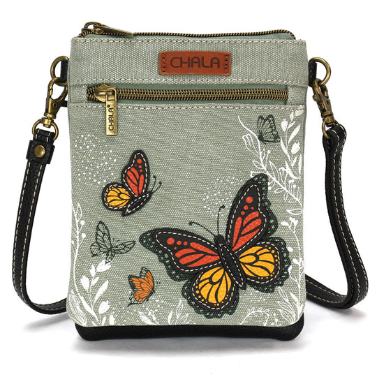 Double Pocket Xbody - Monarch Butterfly