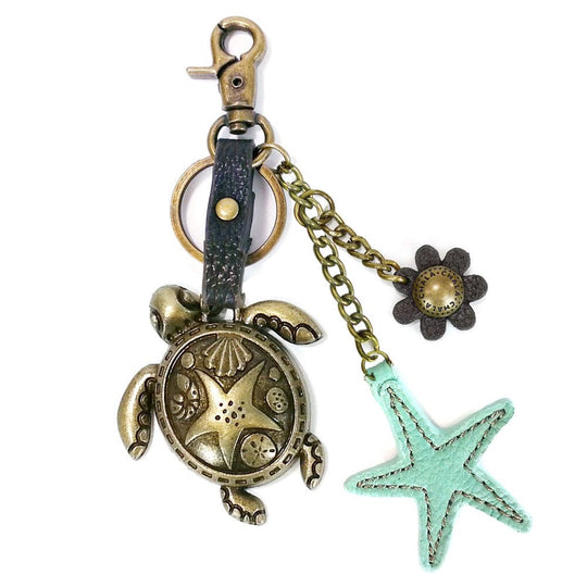 Metal Charming Keychain - Turtle & Starfish
