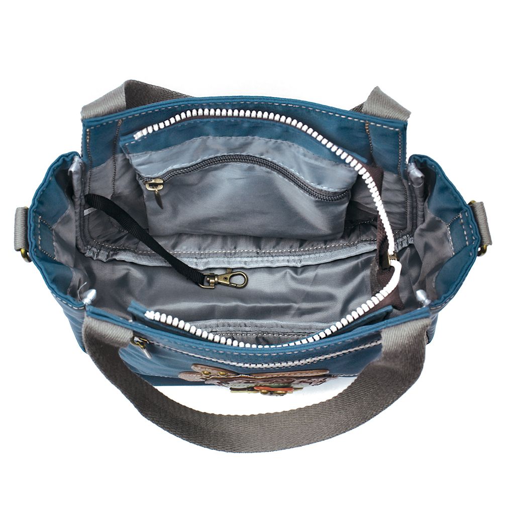 Chala Group Handbags Dragonfly CV Venture Zip Around Tote Shoulder Bag, Grey