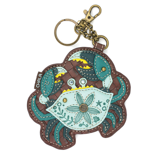 Key Fob/Coin Purse - Crab - teal