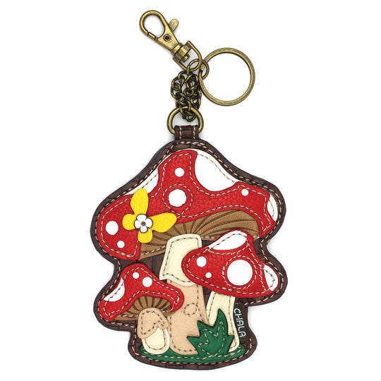 Key Fob/Coin Purse - Mushrooms