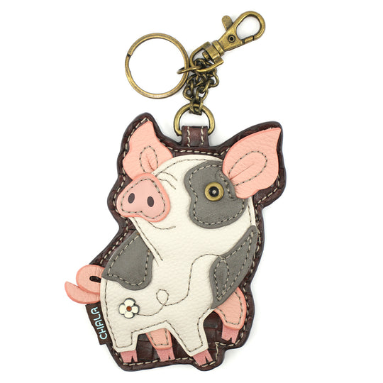 Key Fob/Coin Purse - Spotted Pig - pink