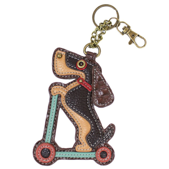 Key Fob - Wiener Dog Scooter