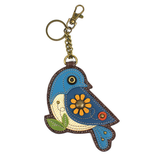Key Fob/Coin Purse - Blue Bird