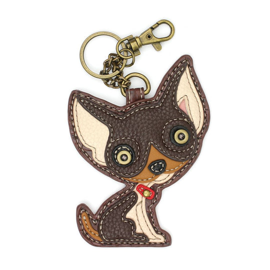 Key Fob - Chihuahua Dark Brown