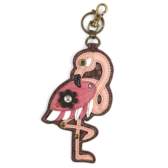 Key Fob/Coin Purse - Flamingo