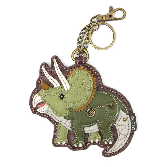 Key Fob/Coin Purse - Triceratops