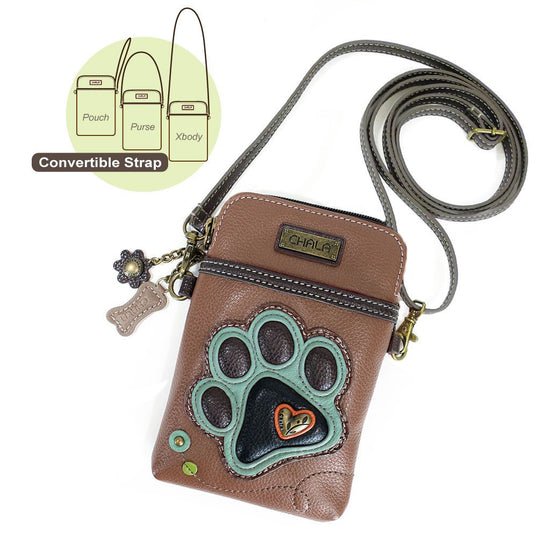 Chala CRISS Cellphone Xbody: RFID - Pawprint - Plum