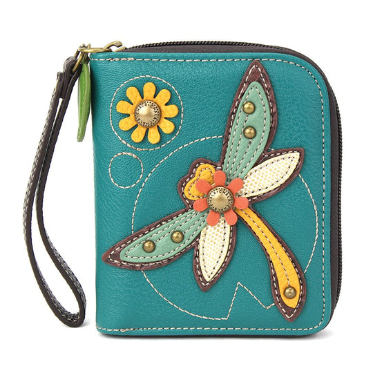 Zip Around Wallet - Dragonfly (Turquoise)