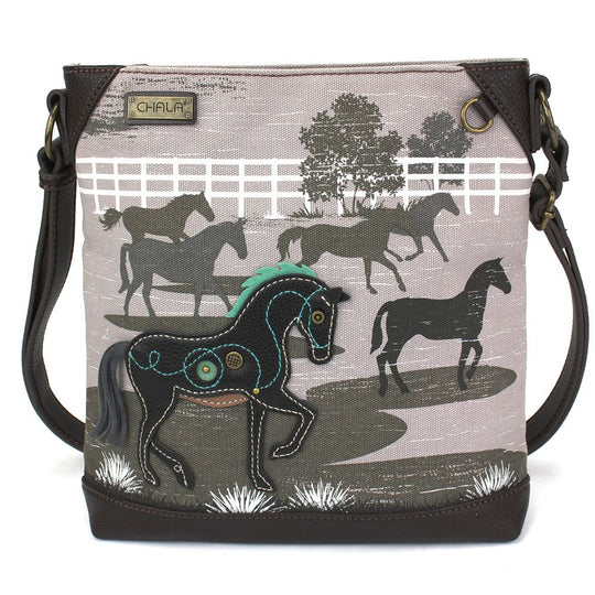 Canvas Crossbody - Horse (Gray)